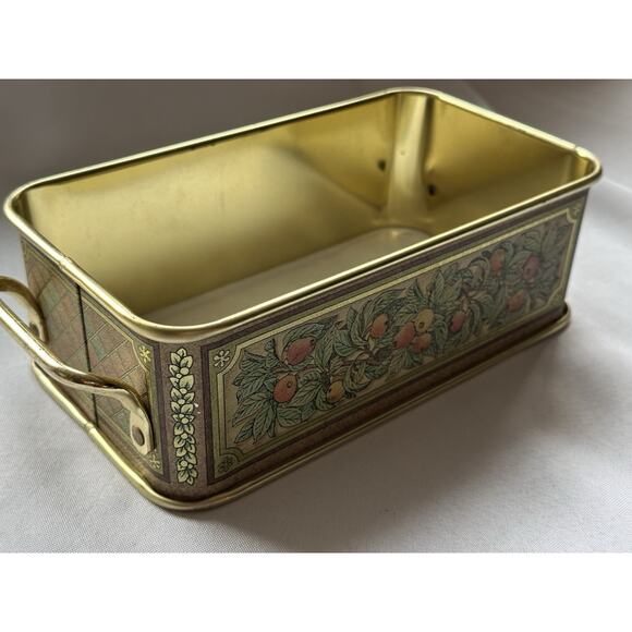 Vintage Pyrex Metal Loaf Pan Cradle Floral Fruit Handles Fits 1.5 Qt Bread Dish - Picture 2 of 7